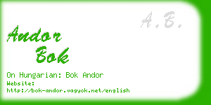 andor bok business card